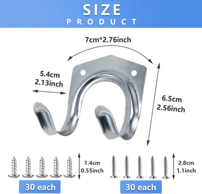 15 Pack Tool Hanger Hooks, Wall Mount Garage Garage Shed Hooks Heavy Duty for Hanging Ladder & Ropes