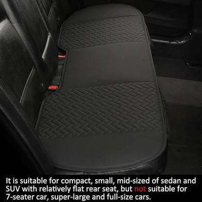 West Llama Full Set Car Seat Covers for Front and Rear Bottom Seats Only, Luxury PU Leather Car Seat Pads Protectors Waterproof and Wear-Resistant,Black