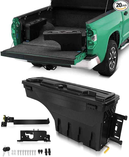 SCITOO Truck Bed Tool Box for Dodge Ram 1500 2019-2021 Right Passenger Side,Multi-Compartment Dividers Organized Storage,Heavy Duty & No-Drill Installation