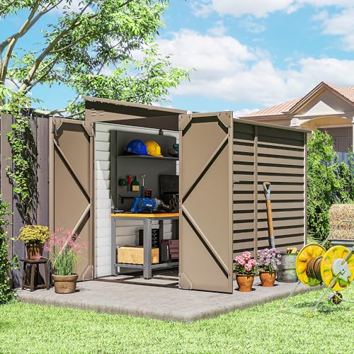4.6' x 9' Steel Outdoor Storage Shed Waterproof Lean