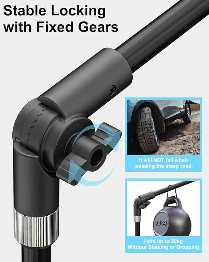 woleyi Anti-Theft Seat Rail Tablet Mount for Car/Truck, Heavy Duty Car Floor Bolt Tablet Holder, Vehicle Front Seats Stand with Security Lock and Key for iPad Pro, Air, Mini, Galaxy Tab, 7-11" Tablets