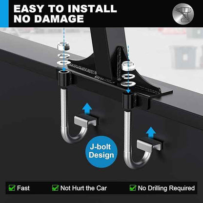 Truck Ladder Racks 1000Ibs Capacity Extendable Pick-Up Ladder Rack Universal Truck Bed Ladder Rack Heavy Duty Steel Non-Drilling for Kayak, Surfboard, Lumber, Ladder