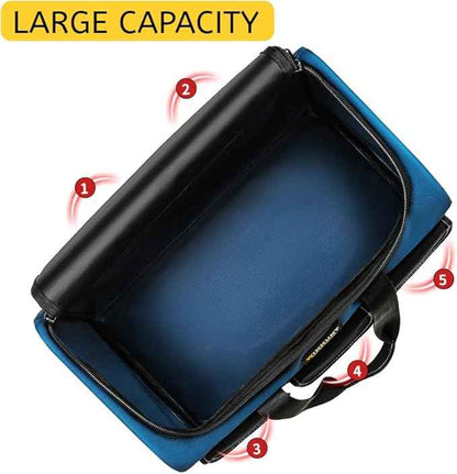 Small Tool Bag, Waterproof Tool Bag Organizer 1680D Tool Bags for Men Heavy Duty, with Multi-Pockets for Electricians, Blue