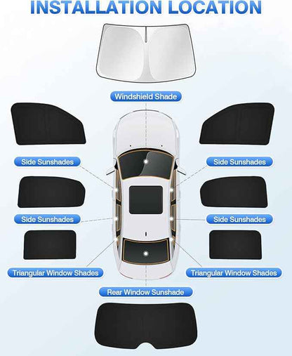 Windshield Sun Shade for 2022-2025 2026 Jeep Grand Wagoneer (Not for Jeep Wagoneer) Accessories Sunshade Side Rear Window Shade Cover Sun Visor Privacy Protection Keep Vehicle Cool Black 8PCS