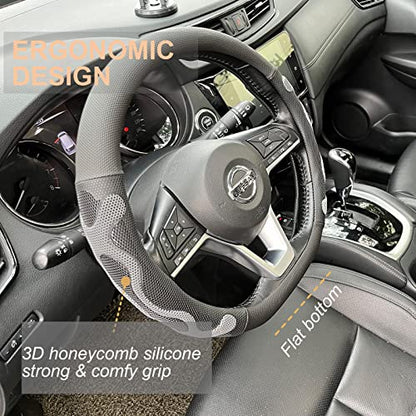 D Shaped Comfy Grip Steering Wheel Cover 14.5