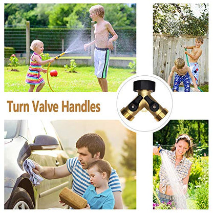 Hose Splitter 2 Way Brass Y Valve +3