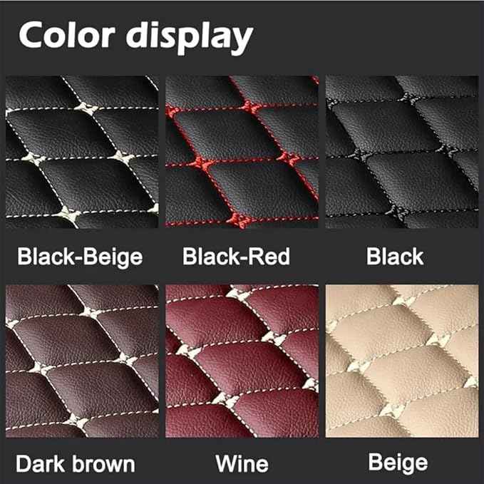 Custom Car Floor Mats for 99.99% Sedan SUV Sports Car Men Women Protection Full Coverage Pads Anti-Slip Leather Floor Lining All Weather Car Floor Mats (Black Beige)
