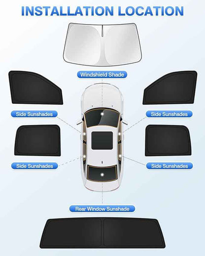 Sunshades for Dodge Ram 2500 3500 2010-2025 2026 Accessories Windshield Sun Shade Side Rear Window Shade Cover Sun Visor Shield Privacy Protection Keep Vehicle Cool Black 6PCS