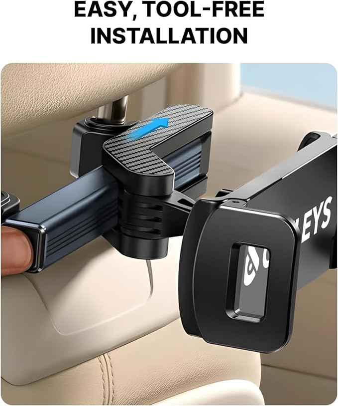 Owleys Tablet Holder for Car Headrest - Car Accessories for Kids - iPad Holder for Car Backseat - Adjustable Tablet Stand - Kids Road Trip Essentials - for iPad Air Pro Mini Galaxy 1pc