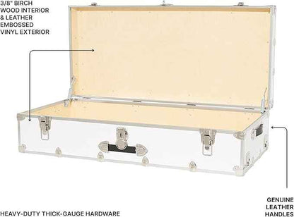 Rhino Trunk & Case Trundle Home Storage & College Trunk With Wheels - 44”x20”x12” - 1500+ lbs Capacity. USA Made Secure Under-Dorm Bed Footlocker for Clothes and Food, and Underbed Shoe Storage Box