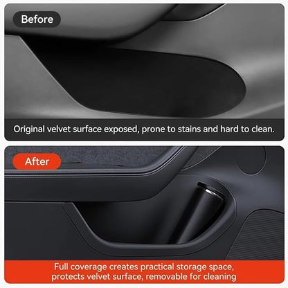 GGCLIMAX Car Organizers And Storage Compatible with Tesla Model 3 Y Highland Juniper TPE Car Door Side Storage Box Front And Rear Door Organizer Tray Accessories(Compatible wit Highland Front Door)