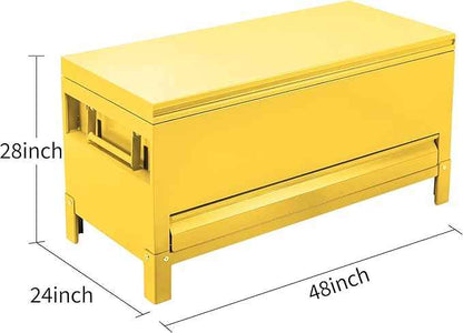 GAOMON Large Tool Box Truck Bed Toolboxes Aluminum Heavy Duty Waterproof Free Assemble Tool Organizer Chest Cabinet Toolbox with Side Handles for Pick Up Trucks RV Trailer (Yellow, 48x20x24 Inch)