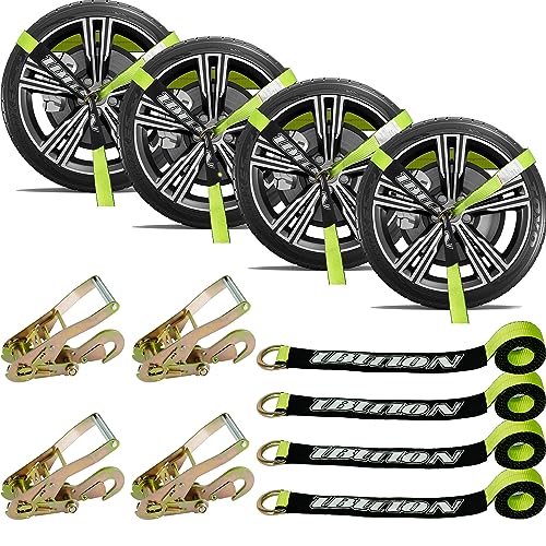 4 Pack Car Tie Down Straps for Trailers (4 Count)