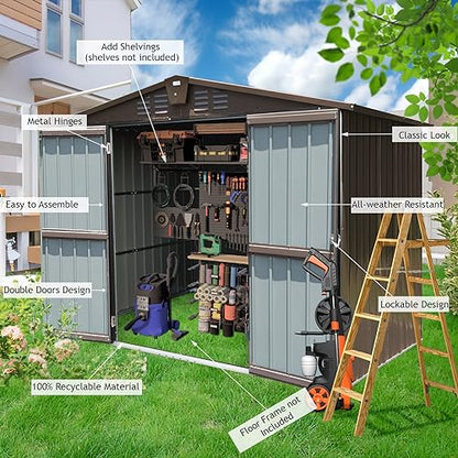 Domi Outdoor Storage Shed 8.2' x 6.2'