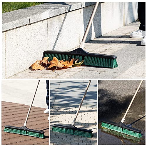 Heavy Duty Push Broom 24" with 66" Long Handle