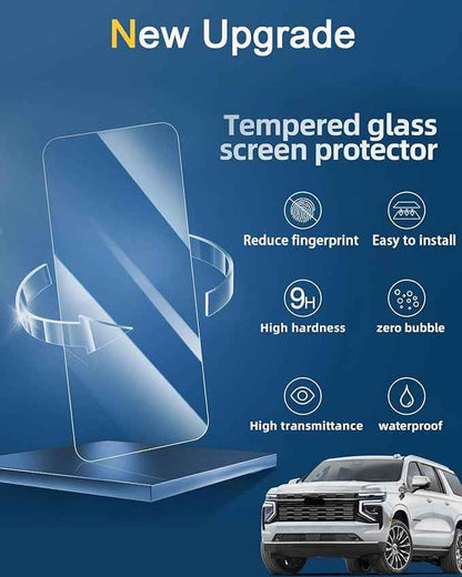 Tempered Glass Screen Protector for Chevrolet Tahoe & Suburban 2021-2024,Infotainment Navigation Screen Film Compatible With Chevy 2024 2023 2022 2021 Accessories - 10.2 inch