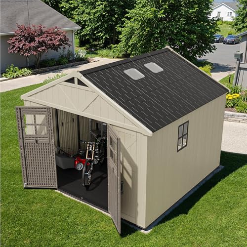 10 x 10 FT Plastic Outdoor Storage Shed with Windows