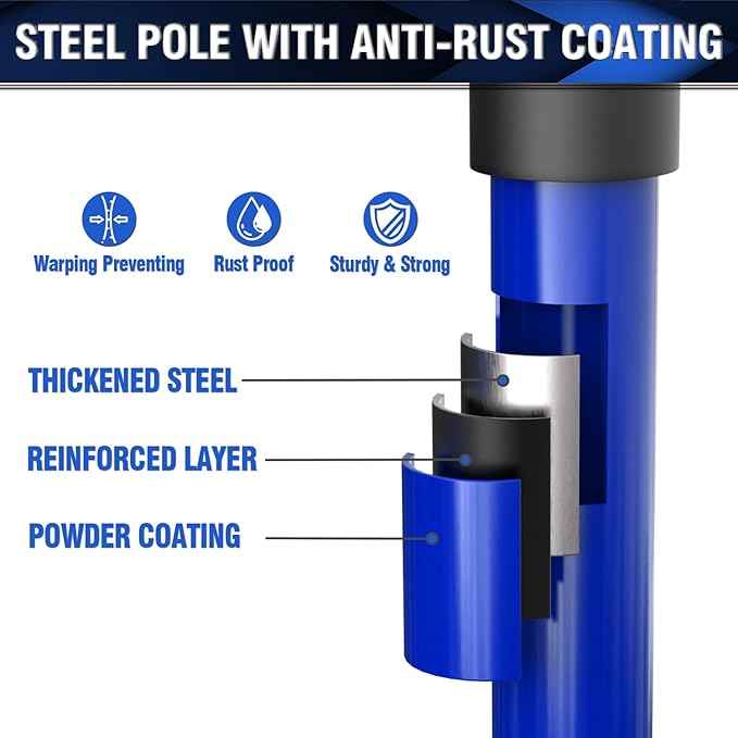 3-H Truck Cargo Bar, 43"-77" Adjustable Support Pole All Metal,Cabinet Jack,Truck Bed Divider with Self-Locking Spring Ratchet - Load Lock Bar for Vans, SUVs & Trucks,Blue,4pc