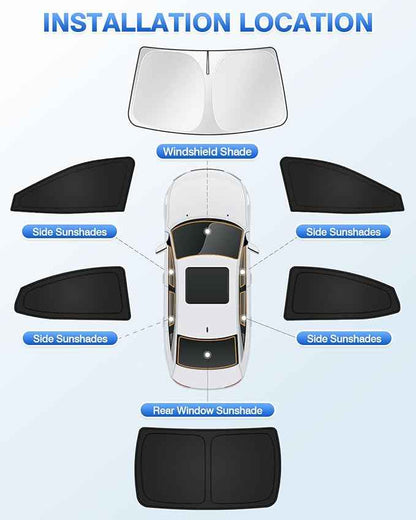 Sunshades for 2025 2026 Toyota Camry Accessories Windshield Sun Shade Side Rear Window Shade Cover Sun Visor Shield Privacy Protection Keep Vehicle Cool Black 6PCS