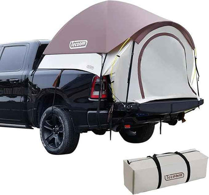 Tecoom Truck Bed Tent, Double Layer Waterproof PU3000mm for 5.5-6.7ft, Portable 2/3 Person Compact Full Size Pickup with Rain Fly for Back of Camping Beach