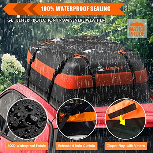 Car Roof Bag Rooftop Cargo Carrier Bag Waterproof 15 Cubic Feet roof Cargo