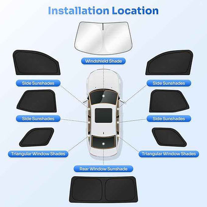 Sunshades for 2025 2026 Toyota 4Runner Accessories Windshield Sun Shade Side Rear Window Shade Cover Sun Visor Shield Privacy Protection for Camping Keep Vehicle Cool Black 8PCS