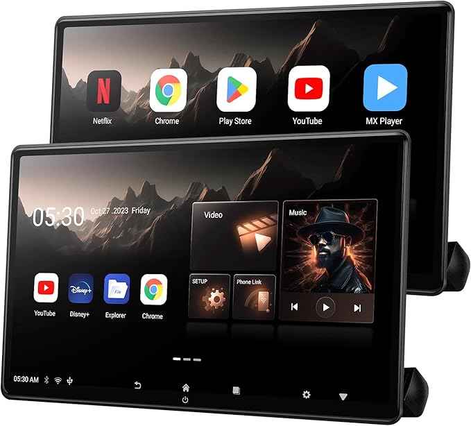 15.6 inch 4K Android Portable Car TV Headrest Monitor Tablet for Cars Back seat, Support Phone Wireless mirroring Touch Screen,with WiFi/Bluetooth/HDMI/USB/FM/Multimedia Video Player