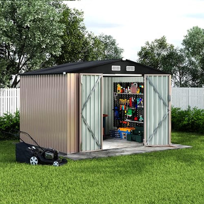 8x10 FT Metal Storage Sheds Outdoor