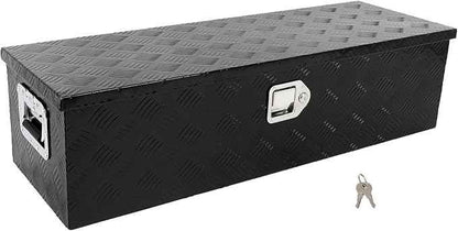 SCITOO 39 Inch Truck Bed Tool Box,Aluminum Heavy Duty Diamond Plate Crossover Storage for Most Full Size Pickups,Lockable Weatherproof Chest,Fits 39" Truck Beds,Easy Access to Load and Unload