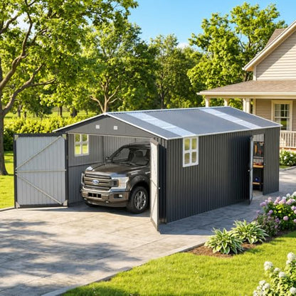 Metal Garage 13x20 FT with Skylight