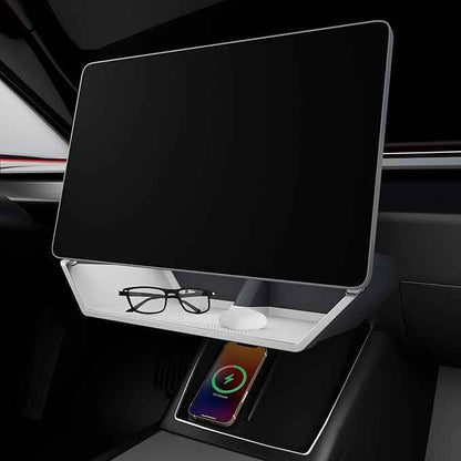for Model Y Juniper Under Screen Storage Organizer 2025-2026 Upgrade, Model 3 Highland Center Console Organizer Tray 2024-2026 for Tesla Model Y Juniper Accessories, White