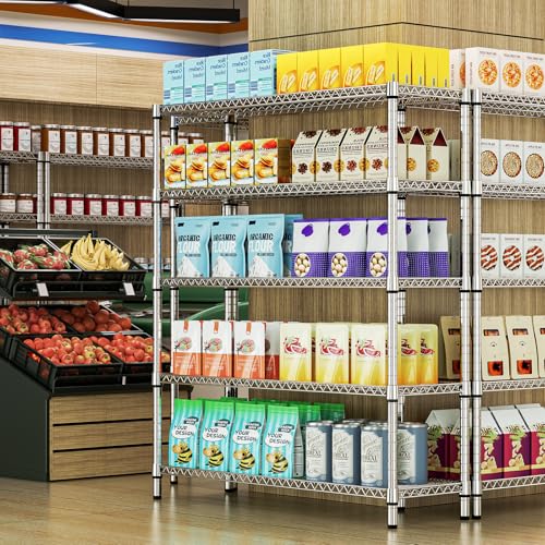 3500LBS 59" W 5 Tier Storage Shelves Rack Metal Wire Shelving Unit