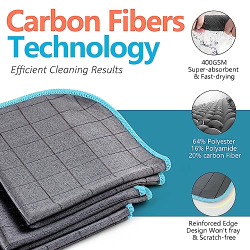 Carbon Microfiber Towels for Car Glass Window Polishing (3 Count)