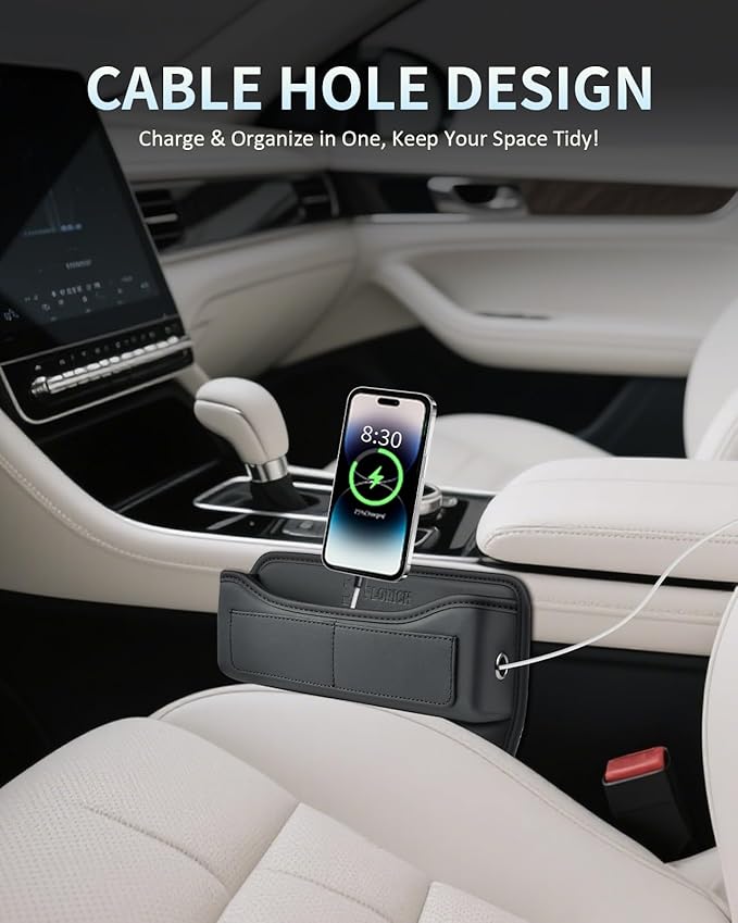 Florich Car Seat Gap Filler Organizer, Premium Leather Car Gap Filler for Car, Car Seat Organizer and Storages Between Seat Car Gap Filler Universal Fit for Car Suv Truck