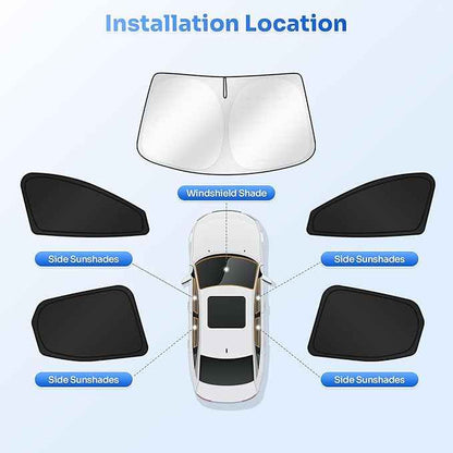 Sunshades for 2022-2025 2026 Hyundai Santa Cruz Accessories Windshield Sun Shade Side Rear Window Shade Cover Sun Visor Shield Privacy Protection for Camping Keep Vehicle Cool Black 5PCS
