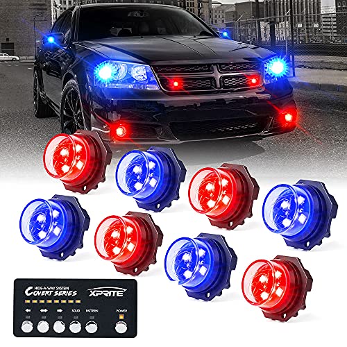 Multi Color LED Hideaway Strobe Lights Kit (8 Count)