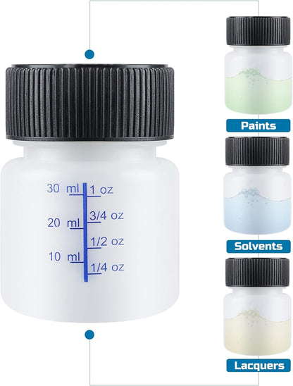 Lichamp Touch Up Paint Container, 25pc 1 oz and 25pc 2 oz Paint Touch Up Bottles with Brush, 1 Ounce (30ml) and 2 Ounce (60ml) A350TP