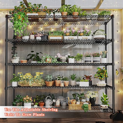 Storage Shelves 3200 LBS Capacity Wire Shelving with Wheels Heavy Duty Metal Shelf for Warehouses (2 Count)