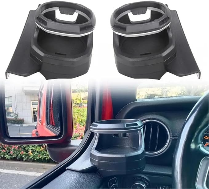 Car Door Cup Holder ABS Door Window Bottle Organizer Stand Car Accessories for Jeep Wrangler JL 4-Door JT Gladiator 2018-2023,Left