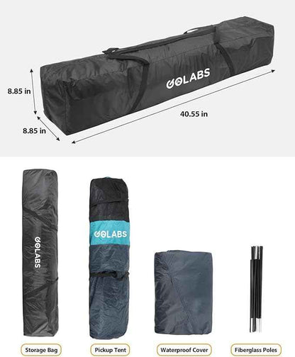Golabs Truck Bed Tent for 5-6 Ft Bed, 8-Minute Easy Setup by Pre-Assembled Design, Waterproof PU2000mm, 2-Person Portable with Extra Rainfly Cover for Camping & Outdoor, Includes Storage Bag