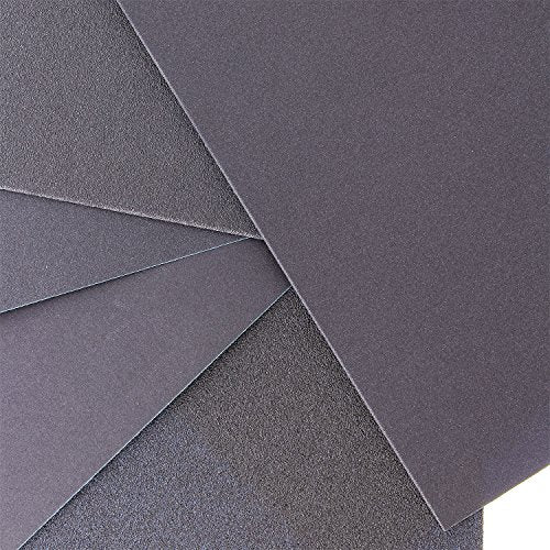 Premium 5-1/2" x 9" Wet or Dry Sandpaper Sheets - 150, 220, 320, 400, 600 Grit Variety (5 Each, 25 Total) - Sanding Automotive, Woodworking Furniture, Metal Finishing, Hand Sand Block Sander (25 Count)