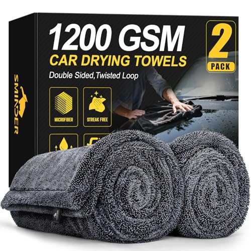 2 Pack 1200 GSM Car Drying Towels