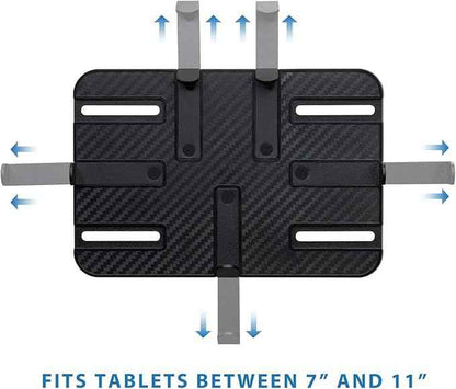Mount-It! Carbon Fiber Car Headrest Tablet Holder, Back Seat iPad & Tablet Mount for Kids, Adjustable 7–11 Inch Rear Seat Holder for Galaxy & Fire Tablets, Road Trip Travel Mount