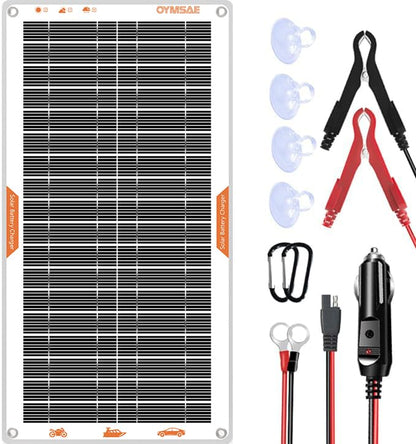 White Portable 10W 12V Solar Car Battery Charger Maintainer