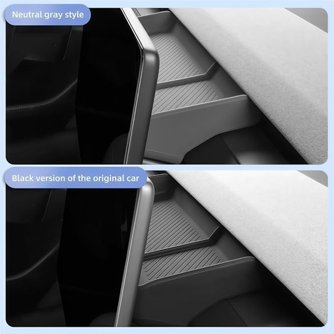 GGCLIMAX Car Organizer Silicone Dashboard Storage Tray Compatible with Tesla Model 3 Highland 2024 Rear Screen Organizer Non Destructive Installation Anti Slip Design(Black)