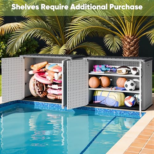 Outdoor Storage Cabinet 26 Cu Ft with Lockable Doors
