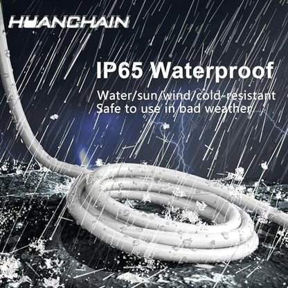 Indoor Outdoor White Extension Cord 8 FT Waterproof 16