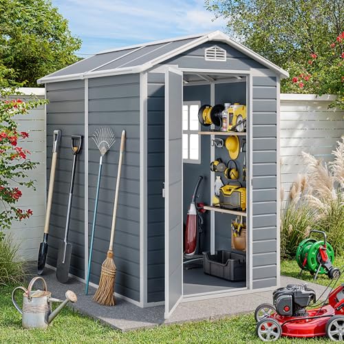 6x4 FT Outdoor Storage Shed with Floor