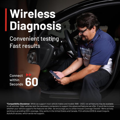 Innova 1000 Bluetooth OBD2 Scanner for iPhone & Android - Predict Car Problems Before They Happen - No Subscriptions - Detect Check Engine, ABS, SRS Issues for Cars 1996+
