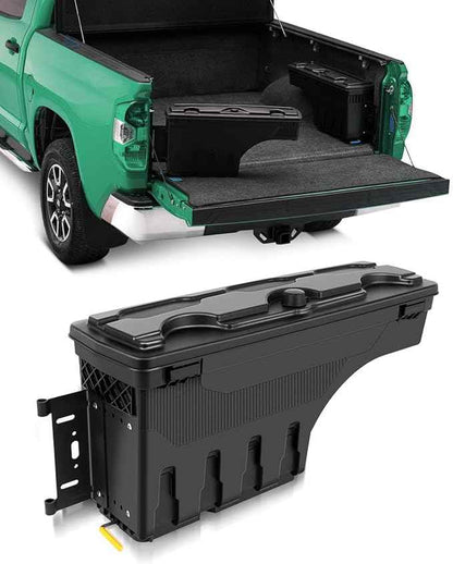 SCITOO Left Driver Side Truck Bed Tool Box for Dodge Ram 1500/2500/3500 2002-2010 for Dodge Ram 3500 2010-2018,Multi-Compartment Dividers Organized Storage,Heavy Duty & No-Drill Installation